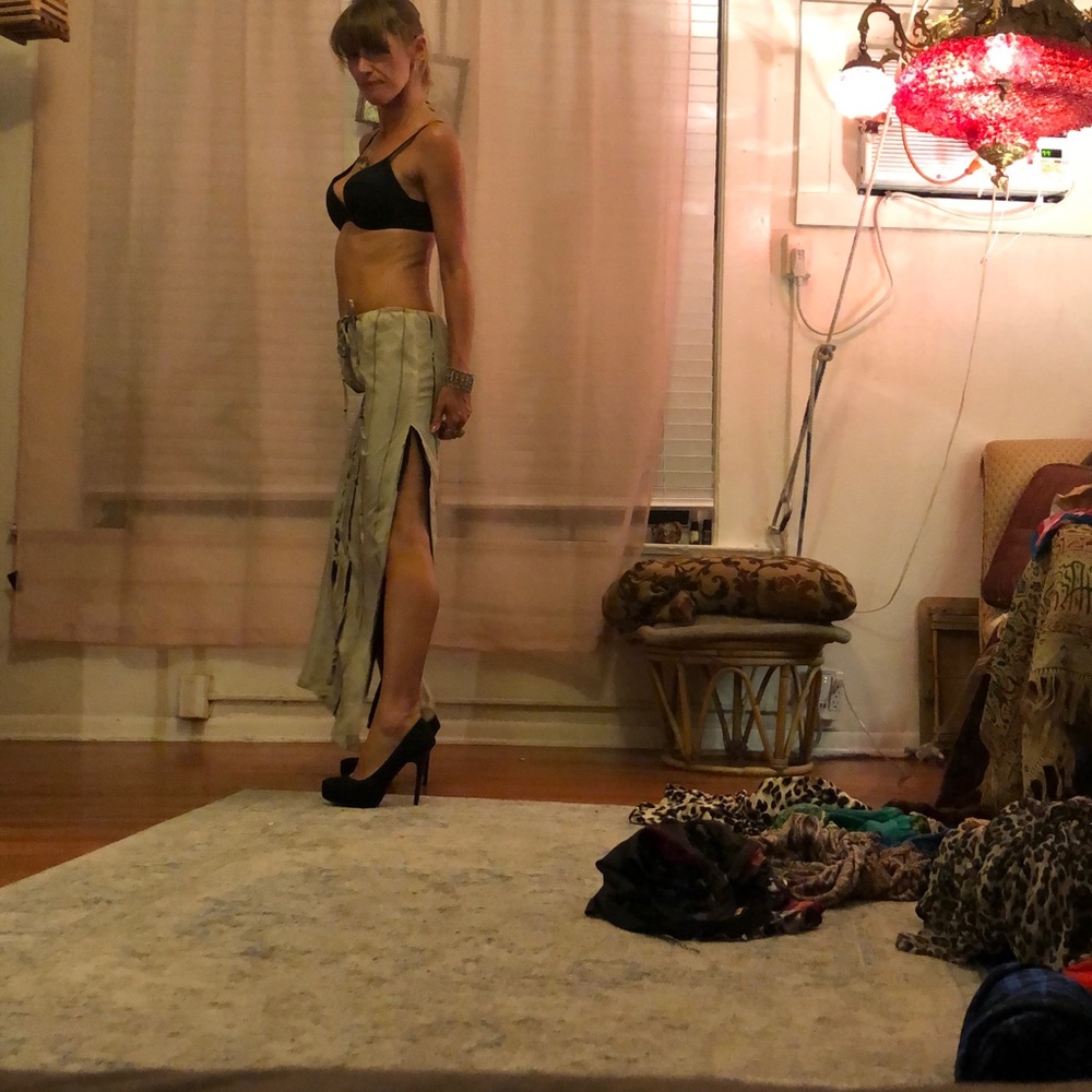 Citi Long silk skirt